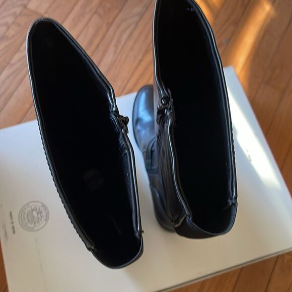 Baretraps Stratford Black Leather Wide Calf Knee-High Riding  Boots - Picture 11 of 12